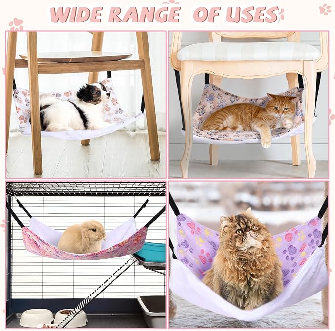 Geelin 4 Pcs Cat Hammock for Cage Hanging Soft Pet Hammock Bed - Image 3