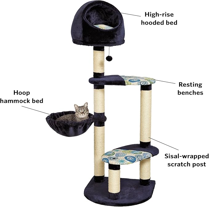 MidWest Homes for Pets Cat Tree Resort, 4-Tier Sisal Wrapped Cat Scratching Post - Image 3