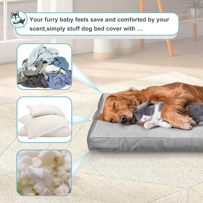 Explore Land Waterproof Dog Bed Cover Machine Washable Fluffy Dog Bed - Image 5