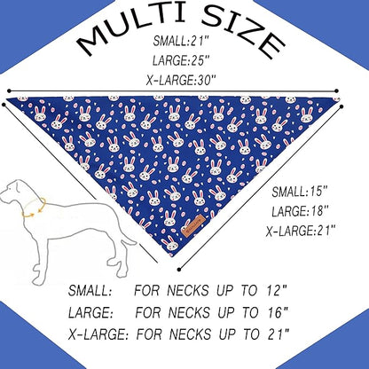 Realeaf Easter Dog Bandanas 2 Pack, Triangle Reversible Pet Scarf - Image 2