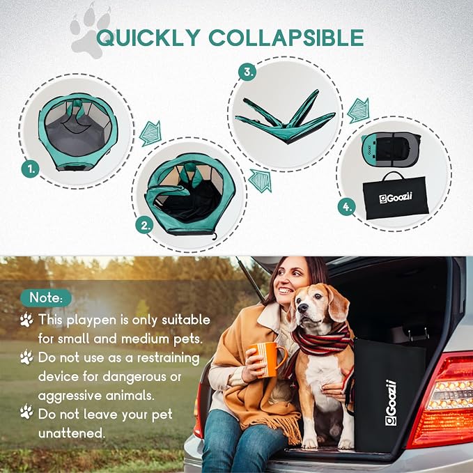 Pet Cat Playpen for Indoor Cats Enclosed, Puppy Dog Play Pen for Outdoor Travel - Image 6