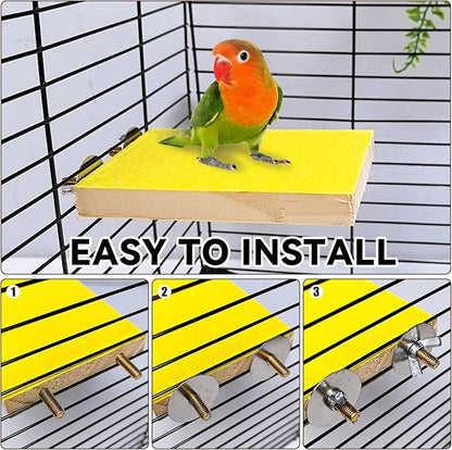 7 PCS Parrot Perch Stand Natural Wood Bird Perch Stand Platform Paw Grinding - Image 3