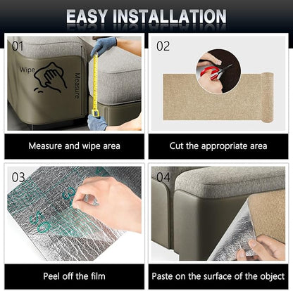 Cat Scratch Mat for Couch, Wall & Cat Tree – 78.7" Trimmable Self-Adhesive Cat - Image 5
