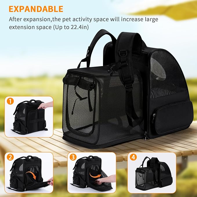 Dogs Backpack Carrier, Expandable Cat Carrier Backpack, Breathable Bubble Pet - Image 3