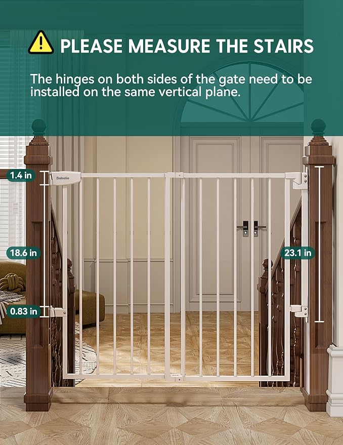Babelio 34" Tall No Bottom Bar Baby/Dog Gate - Image 7