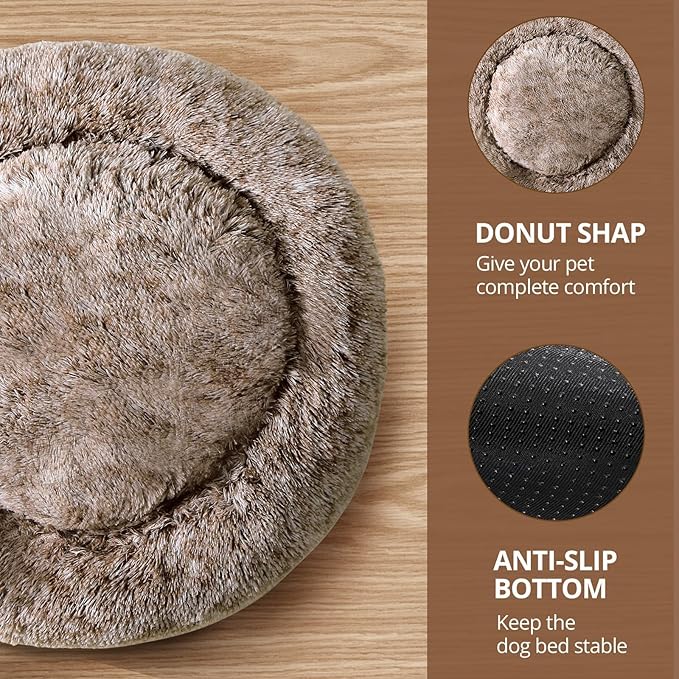 JOLLYVOGUE Calming Dog Bed Medium Size Dog, Anti-Anxiety Donut Medium Pet Bed - Image 3