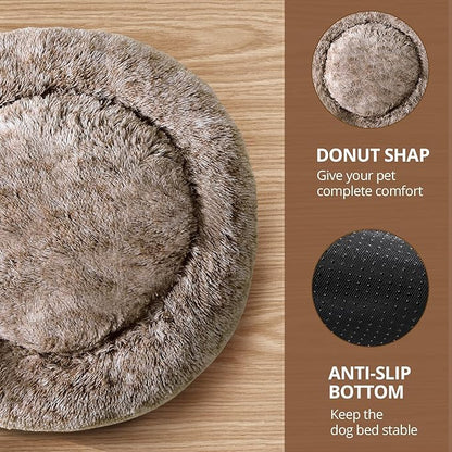 JOLLYVOGUE Calming Dog Bed Medium Size Dog, Anti-Anxiety Donut Medium Pet Bed - Image 3