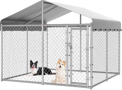 HITTITE Extra Large Outdoor Dog Kennel, Galvanized Chain Link Dog Runs - Image 8