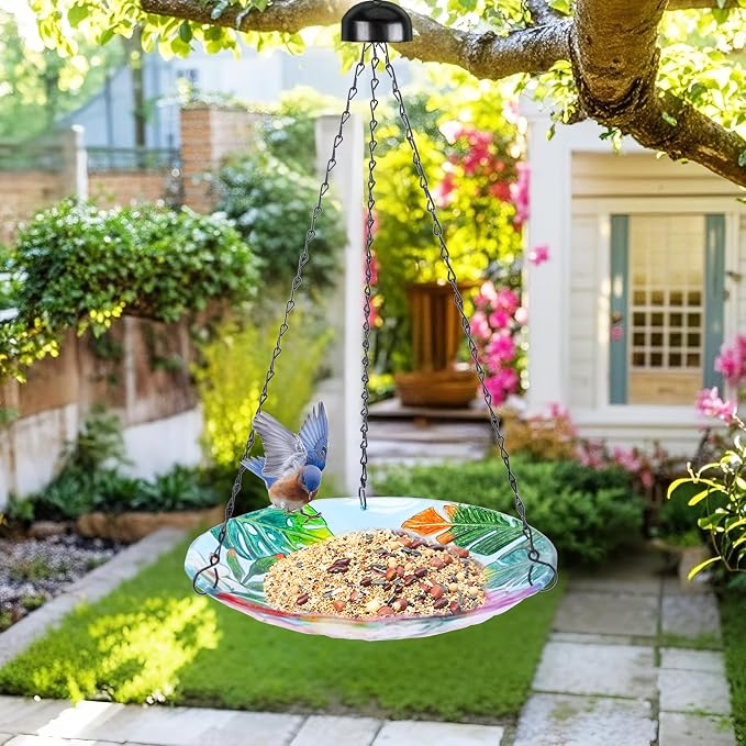 VCUTEKA Glass Hanging Bird Bath - Image 2