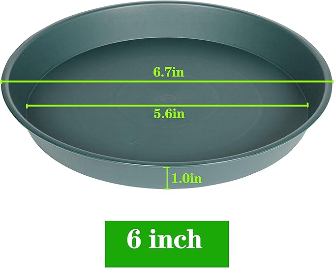 6 Pack Plant Saucer Tray Green, 4 6 8 10 12 13 15 17 19 inch Pot Saucers - Image 2