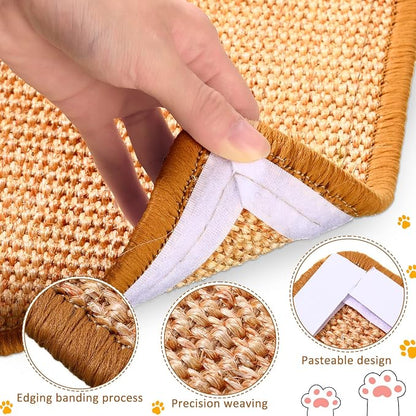 Tuanse 4 PCS Cat Scratcher Mat, 15.7 x 7.8 Inches Sisal Cat Scratching Pad - Image 3
