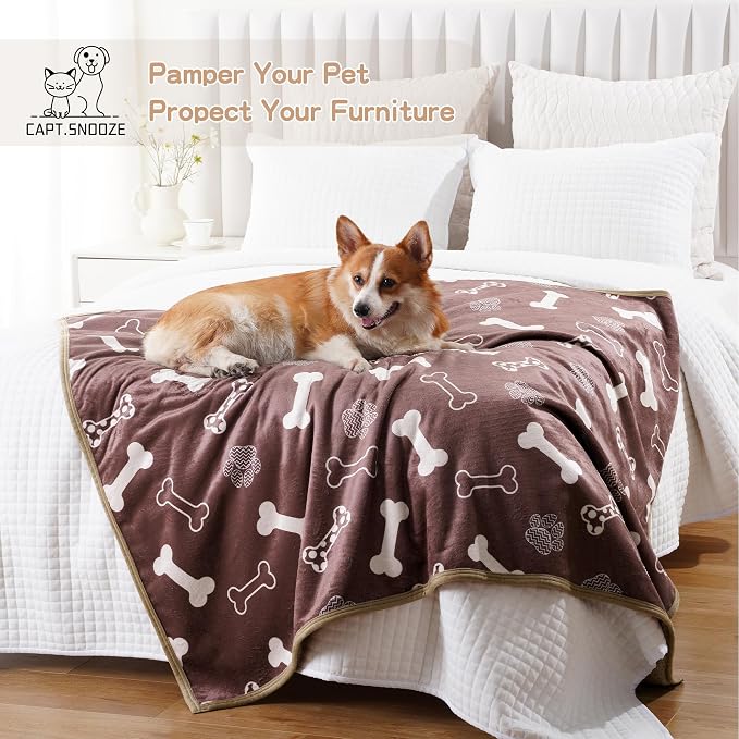 Waterproof Dog Blankets Pet Blanket 60"x80", Soft Fluffy Sofa Car Bed Protector - Image 6