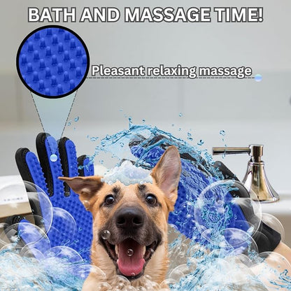 Pet Hair Remover Gloves – Blue, Reusable Grooming Gloves - Image 4