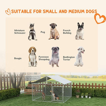 PawHut Outdoor Dog Kennel, Heavy Duty Dog Run Outdoor Fence - Image 3