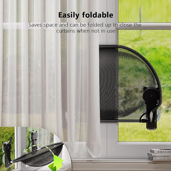 Cat Window Perch Cordless, Foldable & Stable Cat Beds- Breathable Cat Window - Image 4
