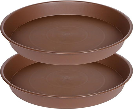 2 Pack of 14 inch Plant Saucer, Heavy Duty Round Plant Trays by Bleuhome