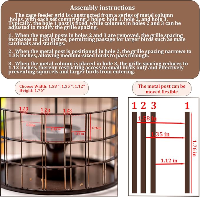 Upgraded Squirrel Proof Bird Feeders, 3Lbs Capacity Caged Bird Feeder, - Image 2