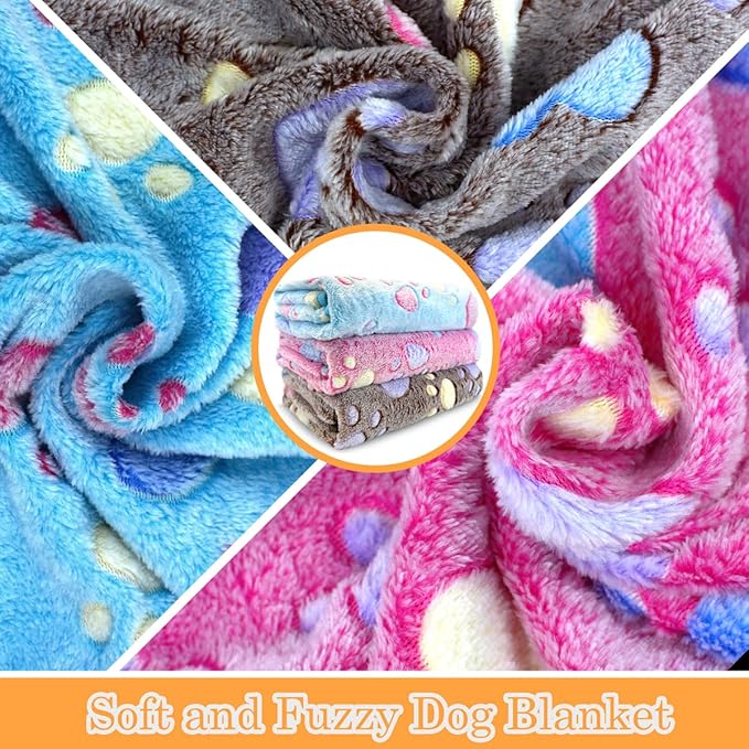 Dog Blankets Washable, 3 Pack Dog Blanket Washable 30" x 20", Fuzzy Soft Pet - Image 2