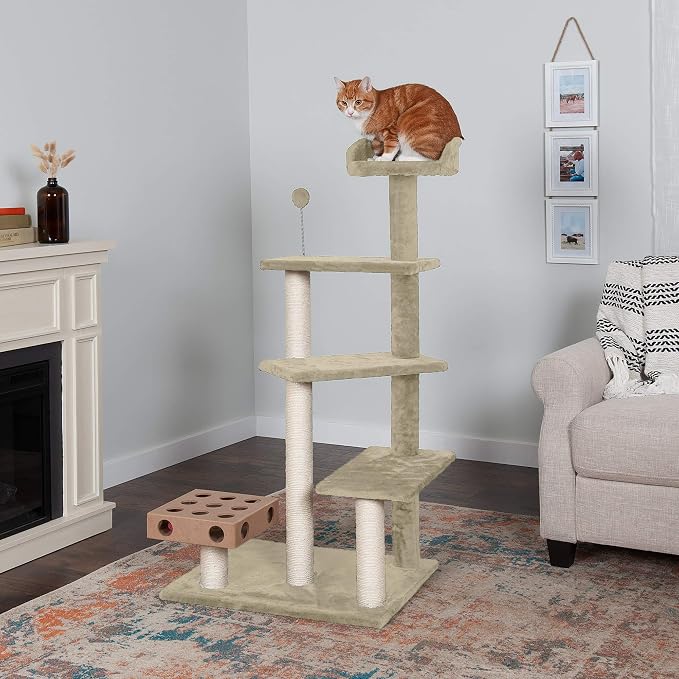 Furhaven 49.5" Tall Cat Tree for Indoor Cats, Ft. Sisal Scratching Posts - Image 3