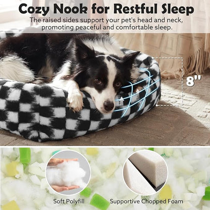 JOEJOY Dog Bed Medium Size Dog, Rectangle Washable Orthopedic Corduroy Fleece - Image 2