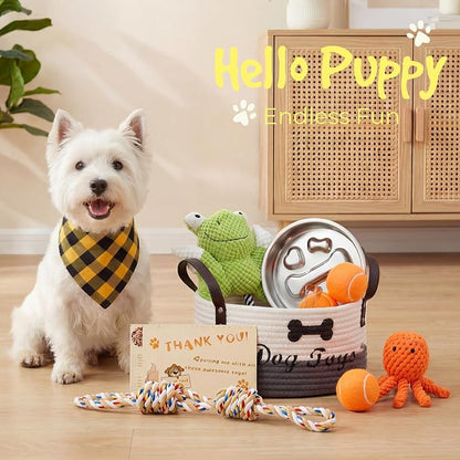 14Pcs New Puppy Gift Basket, Complete Premium Welcome Puppy Starter Kit and Dog - Image 8