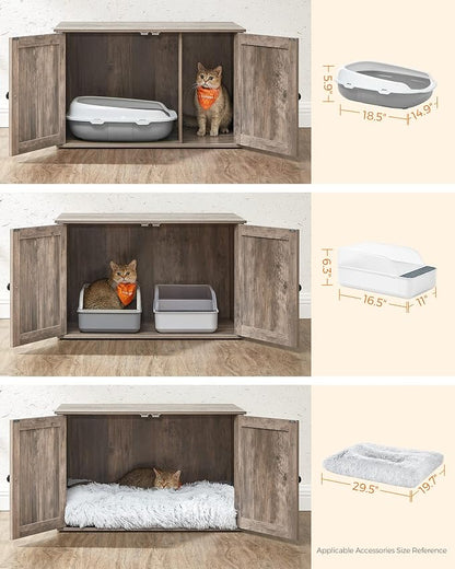 Feandrea Cat Litter Box Enclosure, Litter Box Furniture Hidden - Image 7