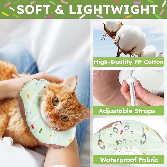 Cat Cone Collar Soft, Waterproof Cat Recovery Collars Spay Cones to Stop - Image 3