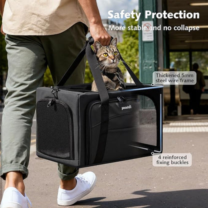 Pecute Cat Carrier Expandable, Stable Pet Carrier - Image 2
