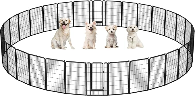 Yaheetech Dog Playpen Outdoor, 47 inch 32 Panels Dog Pen Indoor Heavy Duty by Yaheetech