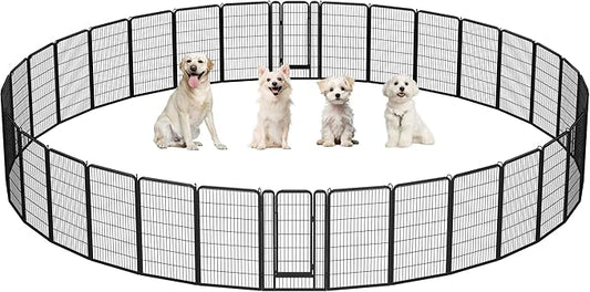 Yaheetech Dog Playpen Outdoor, 47 inch 32 Panels Dog Pen Indoor Heavy Duty by Yaheetech