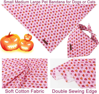 Halloween Pumpkin Dog Bandana, Halloween Triangle Bid Scarf - Image 3