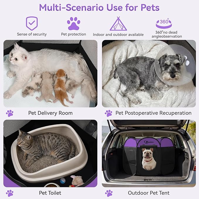 Dog Playpen, Puppy Pet Playpen, Dog Crate Tent Cage Indoor/Outdoor, Portable - Image 3