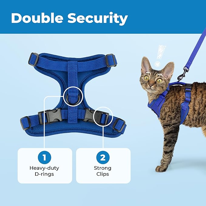 Voyager Escape-Proof Step-in Lock Cat Harness & 5ft Neoprene-Handle Leash Set - Image 5