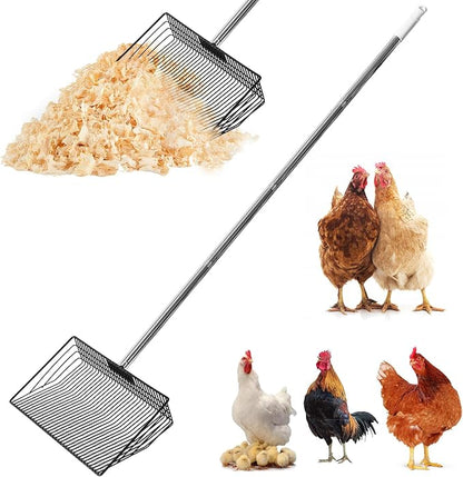 Chicken Poop Scooper & Rake 2-in-1, 304 Stainless Steel Shovel Head, Chicken by Unknown