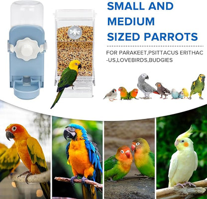 No Mess Bird Feeder Water Dispenser Set, Parakeet Cage Accessories, Bird Feeder - Image 3