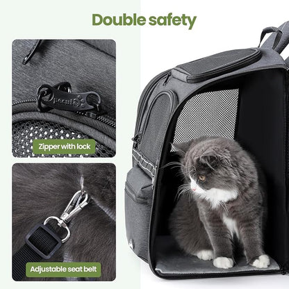Pecute Cat Backpack Carrier, 30% Energy Saving Breathable Pet Backpack - Image 3