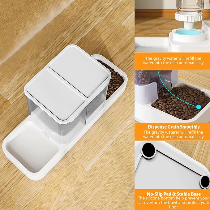 Yummy Sam Automatic Small Pet Feeder and Water Dispenser, 2 in 1 Gravity Cat - Image 4