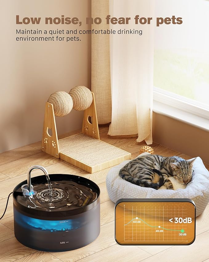 Cat Water Fountain: 108oz/3.2L Cat Fountain Super Silent Pet Drinking Dispenser - Image 4