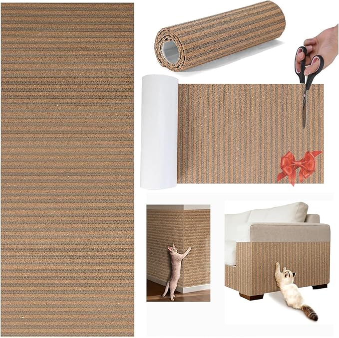 Natural Cork-Cat Scratcher Mat-Cat Scratch Pad Rug-cat Couch Protector-Wall by Mocherpion