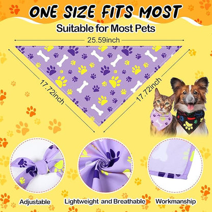 Reginary 120 Packs Dog Bandanas Bulk Christmas Dog Paw Scarf Adjustable Holiday - Image 2