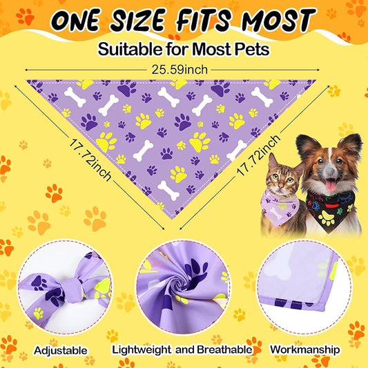 Reginary 120 Packs Dog Bandanas Bulk Christmas Dog Paw Scarf Adjustable Holiday - Image 2