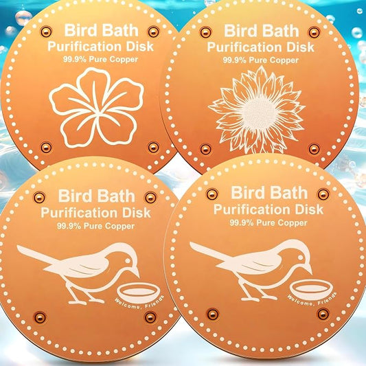 Bird Bath Purification Disk Pure Copper Outside Winter Solar Power Birdbath by OICEME