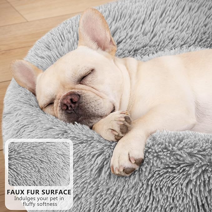 MIXJOY Calming Cat Beds for Indoor Cats, Fluffy Small Cat Cuddler Bed, - Image 3