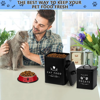 Meraki Home Farmhouse Cat Food and Treats Containers + Feed Scoop + Pet Food - Image 2