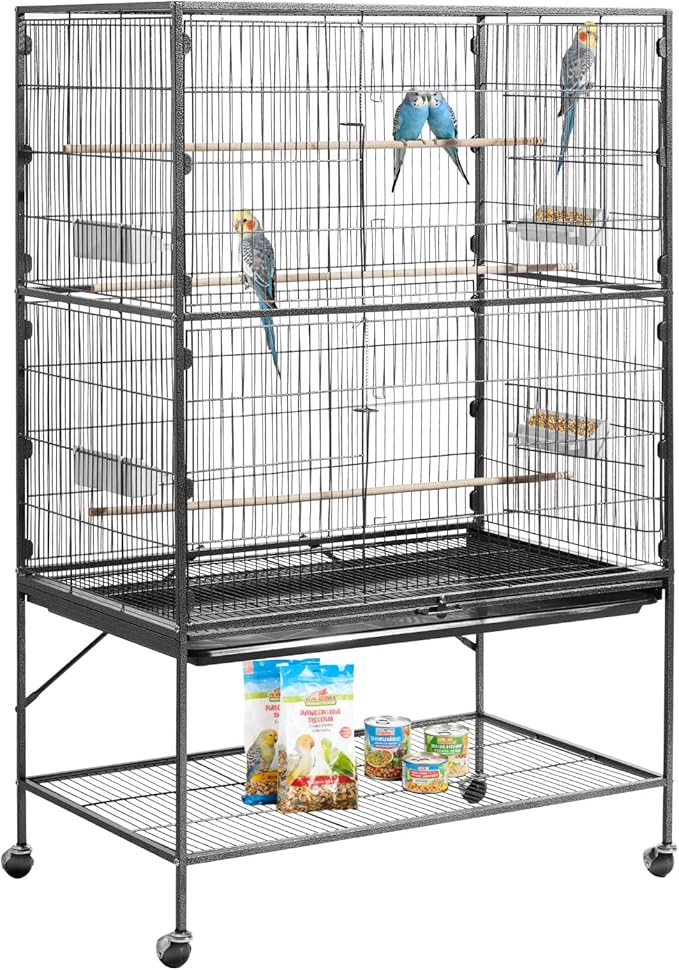 VEVOR Bird Cage, 36.6 x 22.8 x 59.5 inch, Flat Top, Wrought Iron Bird Flight by VEVOR