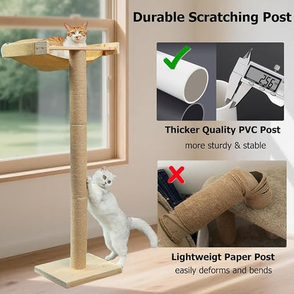 Cat Window Perch with Tall Scratching Posts, Inside 46" Climbing Tree Hammmock - Image 4