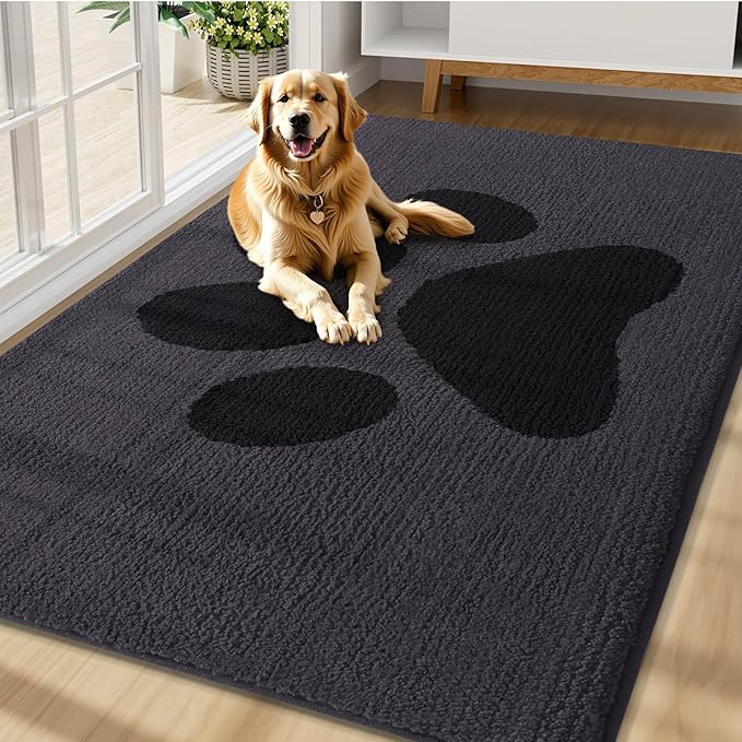 Buganda Dog Door Mat for Muddy Paws, Absorbent Dirt Trapper Non Slip Indoor by Buganda