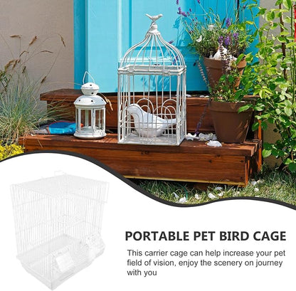 DECHOUS Metal Bird Cage Portable Parrot Carrying Cage Handheld Wire Bird Travel - Image 8