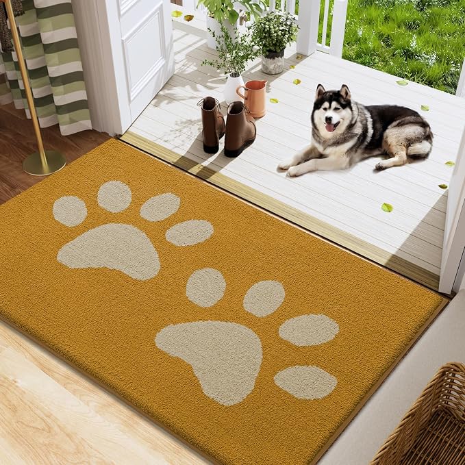 Buganda Dog Door Mat for Muddy Paws, Absorbent Dirt Trapper Washable Indoor by Buganda