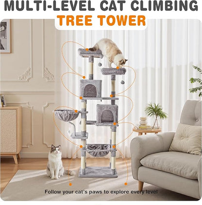 DUMOS Tall 71 inch Cat Tree Tower, Large Multi Level Cat Climbing Tower - Image 5